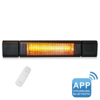 VASNER Appino BEATZZ Black - Bluetooth Infrarot-Heizstrahler, LED Backlight Licht Musik-Lautsprecher