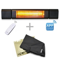 VASNER Appino BEATZZ Schwarz Bluetooth Infrarot-Heizstrahler, LED, Musik-Lautsprecher mit AirCape